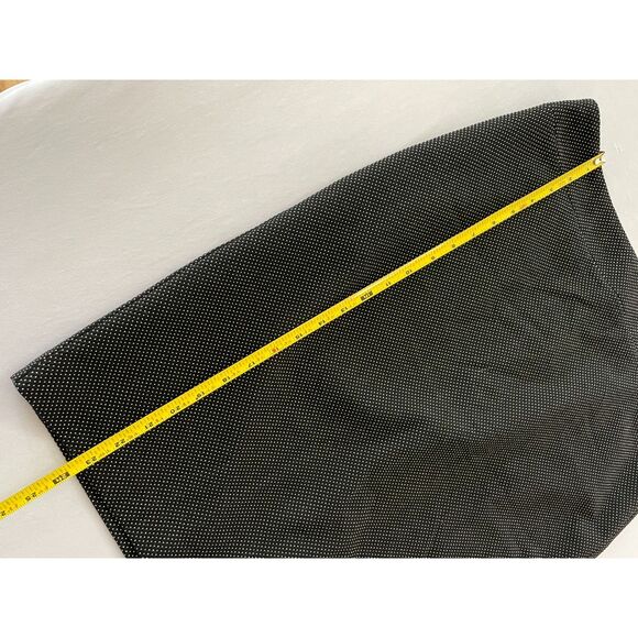 ~ Ann Taylor Factory Skirt 12 Lined Black Dots Zip Hook Slit Pleat Straight - Picture 11 of 15